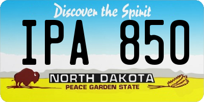 ND license plate IPA850