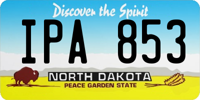 ND license plate IPA853