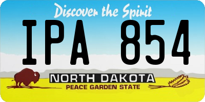 ND license plate IPA854