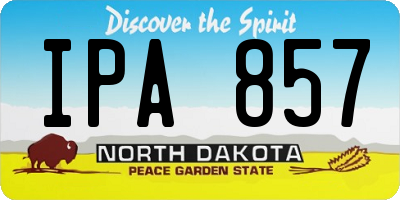 ND license plate IPA857