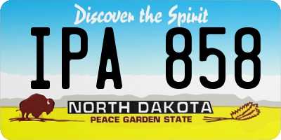 ND license plate IPA858