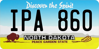 ND license plate IPA860