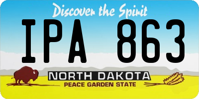 ND license plate IPA863