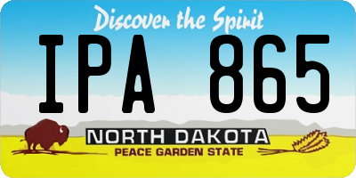 ND license plate IPA865