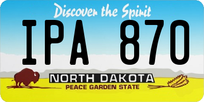 ND license plate IPA870