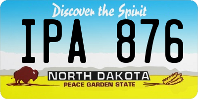 ND license plate IPA876