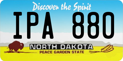 ND license plate IPA880