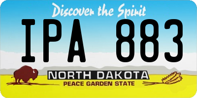 ND license plate IPA883