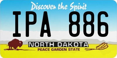 ND license plate IPA886