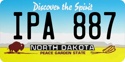 ND license plate IPA887