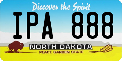 ND license plate IPA888