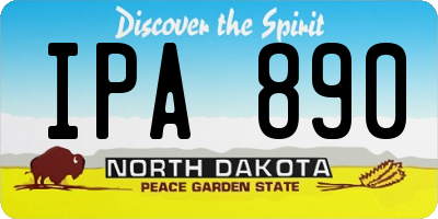 ND license plate IPA890