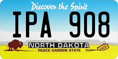 ND license plate IPA908