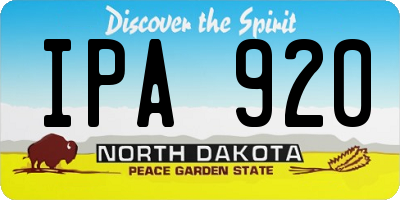 ND license plate IPA920