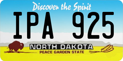 ND license plate IPA925