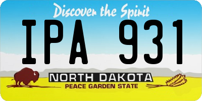 ND license plate IPA931