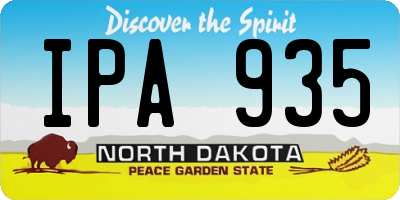 ND license plate IPA935