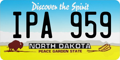ND license plate IPA959