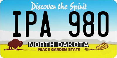 ND license plate IPA980