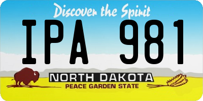 ND license plate IPA981