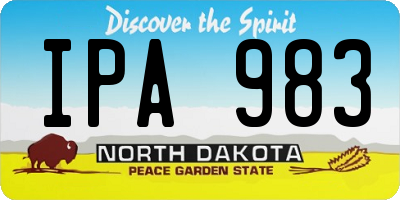 ND license plate IPA983