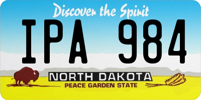 ND license plate IPA984
