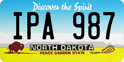 ND license plate IPA987