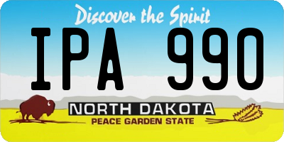 ND license plate IPA990