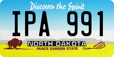 ND license plate IPA991