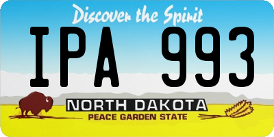 ND license plate IPA993