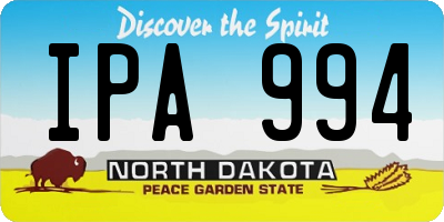 ND license plate IPA994