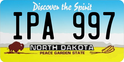 ND license plate IPA997