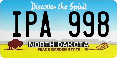 ND license plate IPA998