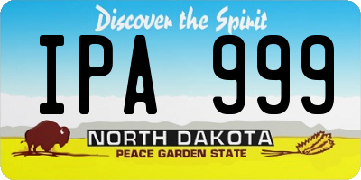 ND license plate IPA999