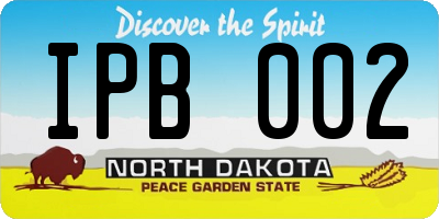 ND license plate IPB002