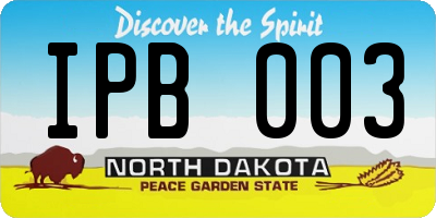 ND license plate IPB003