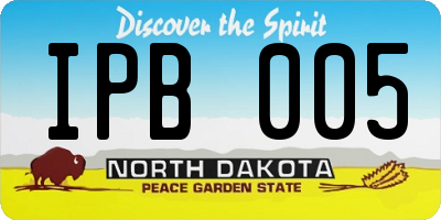 ND license plate IPB005