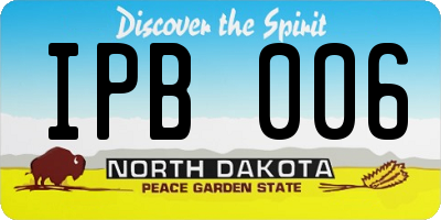 ND license plate IPB006