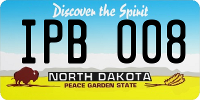 ND license plate IPB008