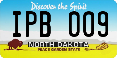 ND license plate IPB009