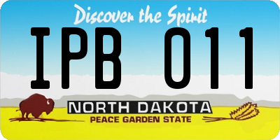 ND license plate IPB011