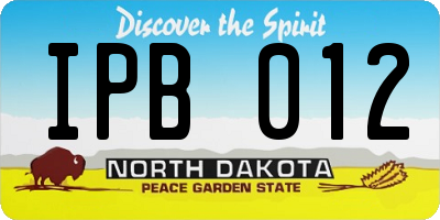 ND license plate IPB012