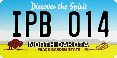 ND license plate IPB014