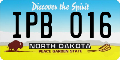 ND license plate IPB016