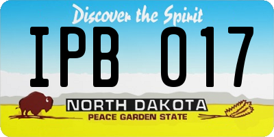 ND license plate IPB017