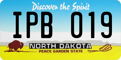 ND license plate IPB019