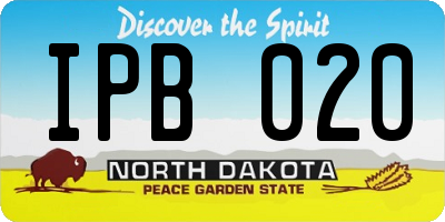 ND license plate IPB020