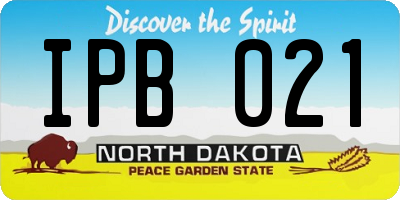 ND license plate IPB021
