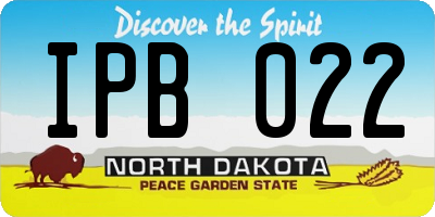 ND license plate IPB022