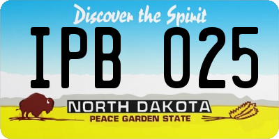 ND license plate IPB025